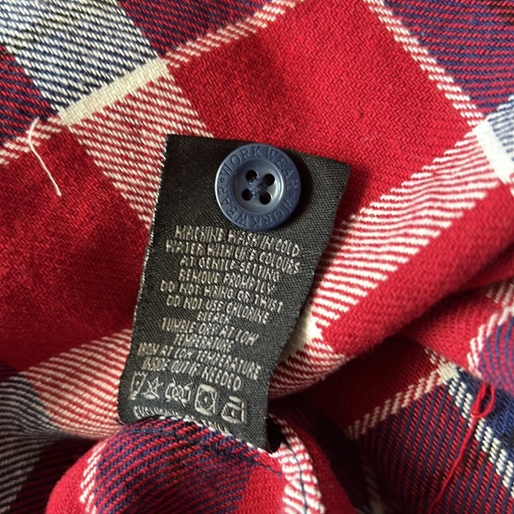 Mens Vintage Work Wear Plaid Long Sleeve 100% Cotton Shirt NWT, size M - Picture 9 of 9